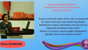 Kayyumun Mardin'deki 406 milyonluk borcu Meclise taşındı