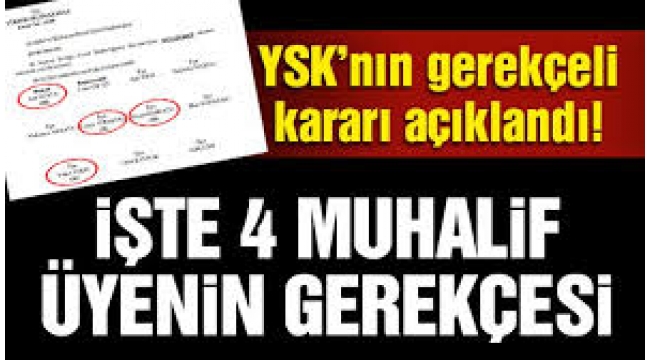 YSK üyesi Aykın'ın 17 sayfalık muhalefet şerhi iptal gerekçelerini çürüttü