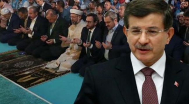 Davutoğlu Erdoğan'ın katıldığı o namazı eleştirdi
