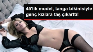 45'lik model, gri bikinisiyle genç kızlara taş çıkarttı!