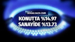 Doğalgaza yüzde 14.97 zam