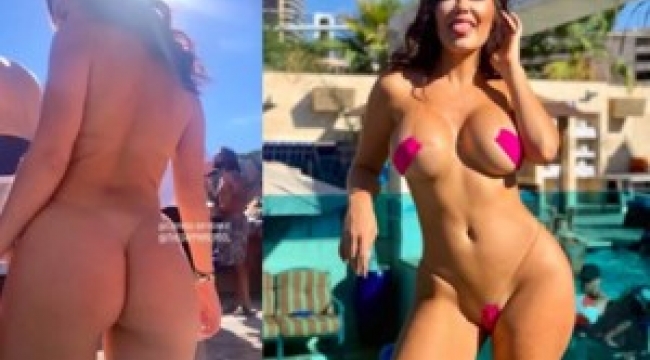 Playboy modeli CJ Sparxx dünyanın en mini bikinisini giydi