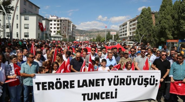 “Teröre Lanet Yürüyüşü”ne yüzlerce yurttaş katıldı