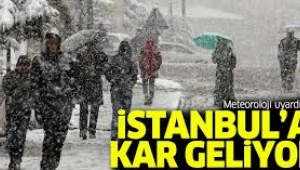 İstanbul'a kar geliyor