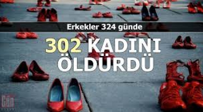 324 günde 302 kadının erkekler tarafından öldürüldüğü bir ülkede yaşıyoruz!