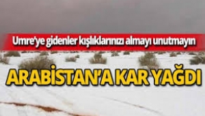 Suudi Arabistan'a kar yağdı