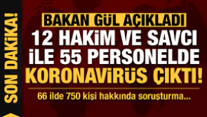 Adalet Bakanı: 12 hâkim ve Cumhuriyet Savcısı ile 55 personelde Koronavirüs tespit edildi