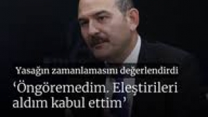 Eleştirileri aldım kabul ettim