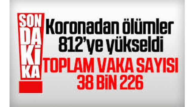 Türkiye'de koronavirüsten can kaybı 812 oldu