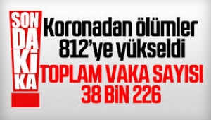 Türkiye'de koronavirüsten can kaybı 812 oldu