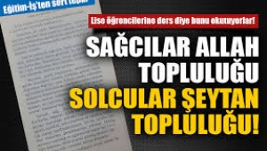 Sağcılar Allah topluluğu, solcular şeytan topluluğu