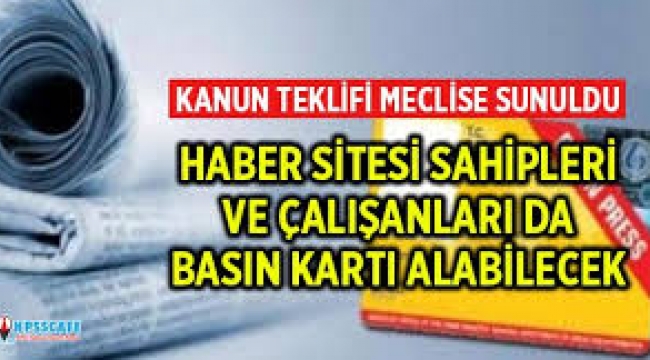 Haber sitelerinde çalışan gazeteciler için kanun teklifi