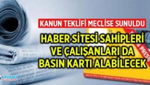 Haber sitelerinde çalışan gazeteciler için kanun teklifi