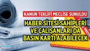 Haber sitelerinde çalışan gazeteciler için kanun teklifi