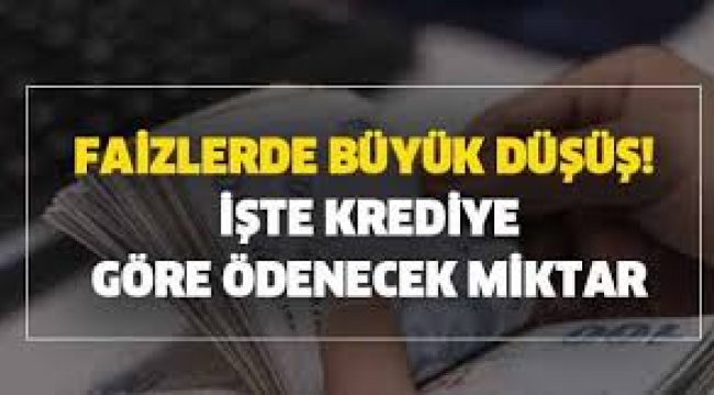 Kredi faizlerinde büyük düşüş