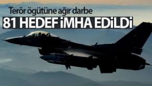 Pençe-Kartal Operasyonu ile teröristlere ait 81 hedef imha edildi