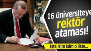 Cumhurbaşkanı Erdoğan 16 üniversiteye rektör ataması yaptı