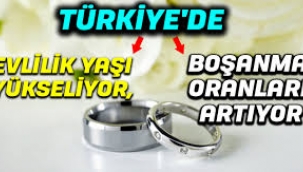 Boşanma oranları artıyor; evlenme yaşı yükseliyor