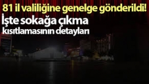 İçişleri Bakanlığı, "Yeni Kısıtlama ve Tedbirler" konulu genelgeyi yolladı