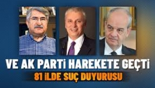 AK Parti'den 81 ilde 3 isme suç duyurusu