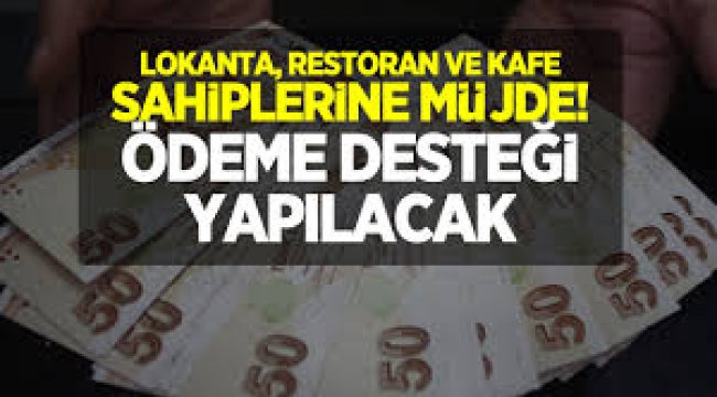 Lokanta, restoran ve kafelere destek ödemesi yapılacak...