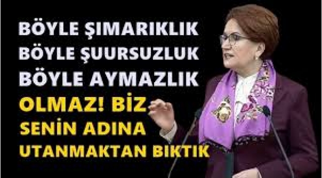 Akşener'den Erdogan'a senin adına utanmaktan bıktık