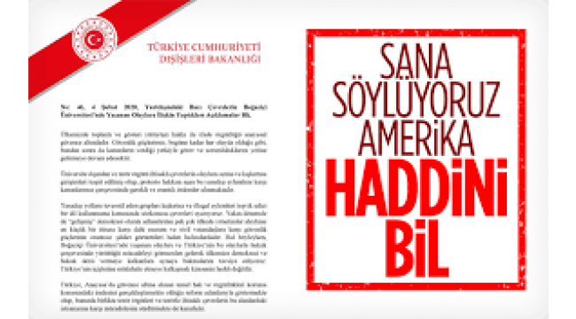 Dışişleri'nden 'Boğaziçi' tepkisi: Kimsenin haddi değildir