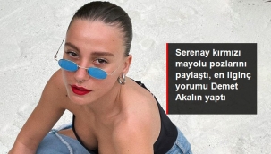 Serenay Sarıkaya, kırmızı mayolu pozlarını paylaştı