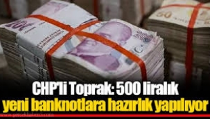 "Beş yüz ve bin liralık yeni banknotlara hazırlık yapılıyor"