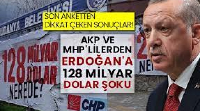 AKP ve MHP'lilerden Erdoğan'a 128 milyar dolar şoku