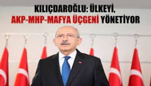 Kemal Kılıçdaroğlu: Ülkeyi AKP-MHP- mafya üçgeni yönetiyor