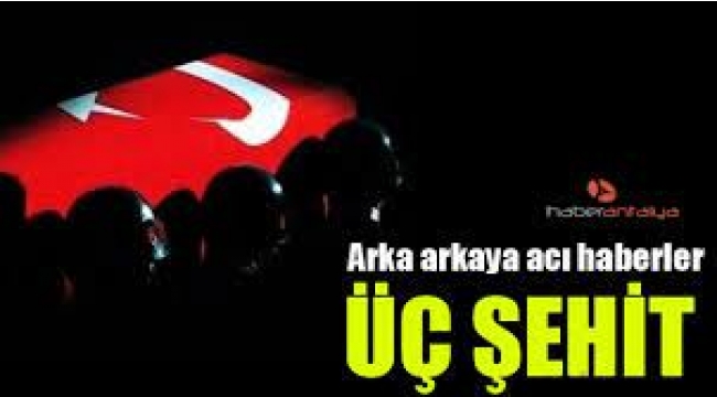 Arka arkaya acı haberler: 3 şehit