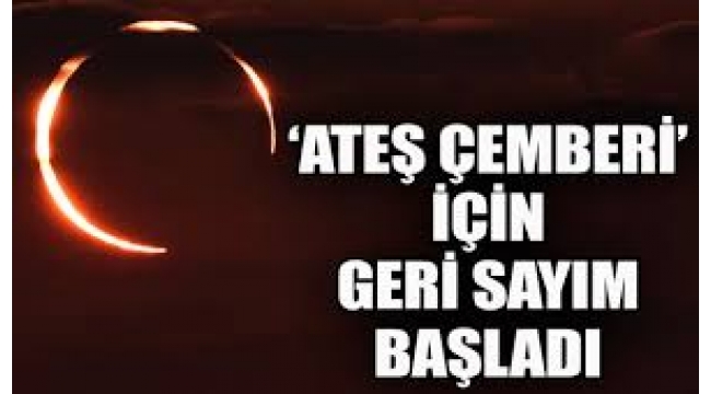 Ateş Çemberi Güneş Tutulması için geri sayım