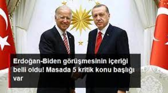 Erdoğan-Biden görüşmesi  Masada 5 kritik konu başlığı var