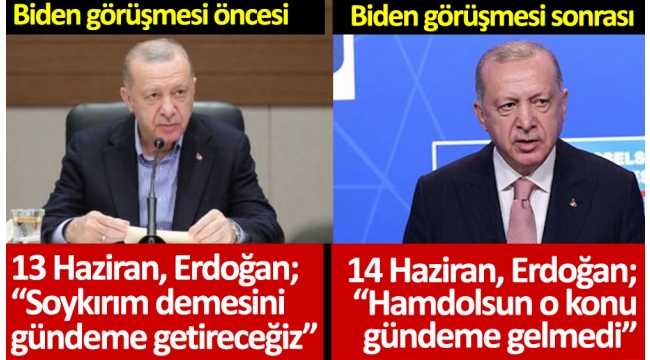 Erdoğan'dan "Biden'ın 1915 olaylarının soykırım olarak tanıması gündeme geldi mi?" sorusuna yanıt: Hamdolsun gelmedi
