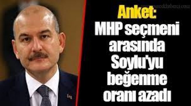 MHP seçmeni arasında Soylu'yu beğenme oranı azaldı