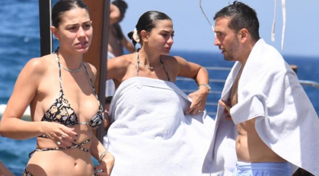 Demet Özdemir ve Oğuzhan Koç'un deniz keyfi