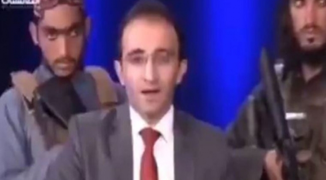 Taliban'dan şaşkına çeviren görüntü: Canlı yayında sunucunun etrafını sardılar!