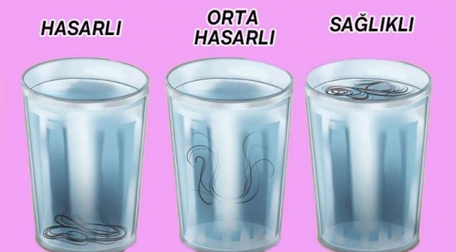 Bir bardak suya saç telinizi koyup bekletirseniz... .