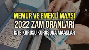 2022 memur, memur emeklisi, Bağkur SSK emekli maaşı zam oranları