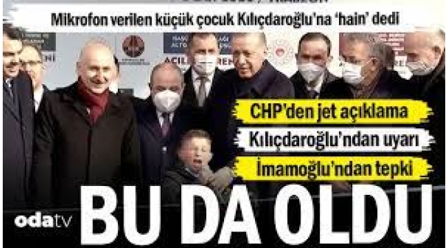 Bu da oldu... Cumhurbaşkanının mikrofon tuttuğu çocuk Kılıçdaroğlu'na "hain" dedi