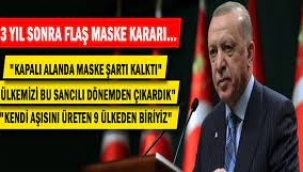 "Kapalı alanda maske şartı kalktı"