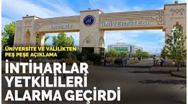 Antalya'da öğrenci intiharları