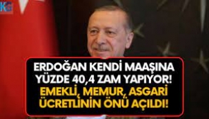 Cumhurbaşkanı Erdoğan'ın maaşına yüzde 40,4 zam