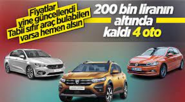 Türkiye'de satılan en ucuz sıfır otomobiller!