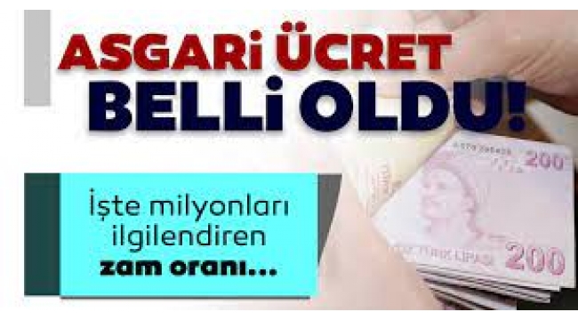 Asgari ücret 5 bin 500 liraya yükseldi