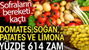 Patates, Soğan, Domates Ve Limona Yüzde 100 İla 614 Arasında Zam!