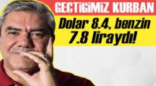 Yılmaz Özdil: Geçen Yıl Kurban Bayramında Dolar 8,4 Liraydı