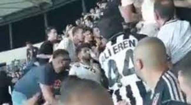 Beşiktaş tribününde kavga