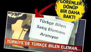 Nişantaşı'nda "Türkçe bilen eleman aranıyor" ilanı